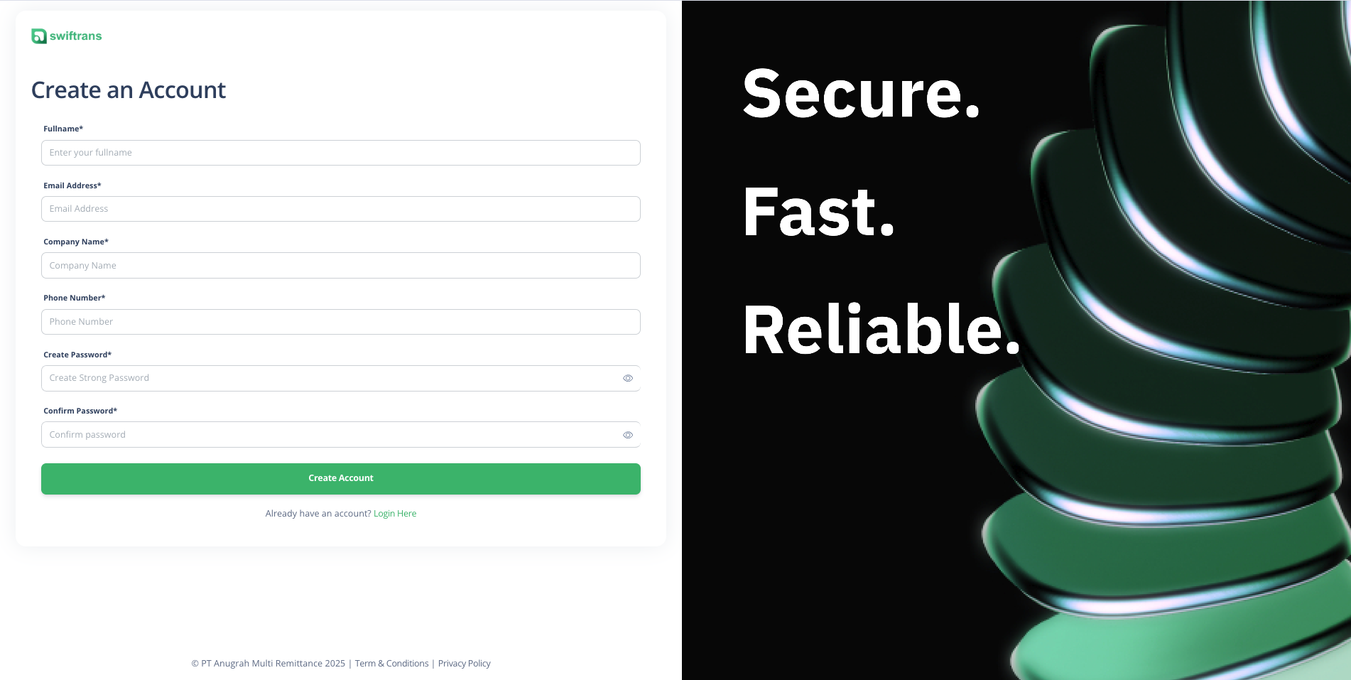 Swiftrans Registration